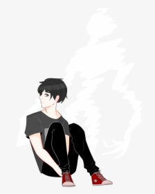 Anime Boy Png Tumblr - Png Anime Boy Sitting, Transparent Png, Free Download
