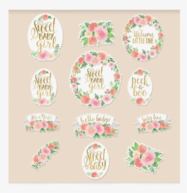 Floral Baby Girl Cutouts - Welcome Decoration For Baby Girl, HD Png Download, Free Download