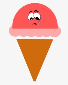 Sad Strawberry Ice Cream - Waffle, HD Png Download, Free Download