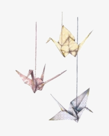 Paper Crane Tattoo Illustration , Png Download - Japanese Paper Crane Art, Transparent Png, Free Download