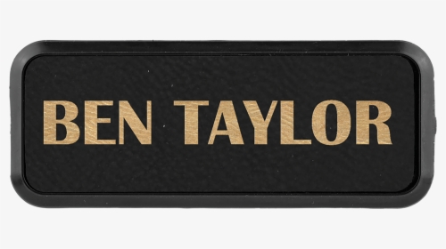 Black & Gold Leatherette Round Corner Name Badge With - Label, HD Png Download, Free Download