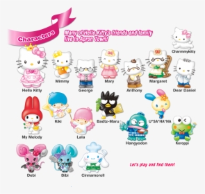 Characters Many Of Hello Kitty"s Friends And Family - Character Hello Kitty Friends, HD Png Download, Free Download