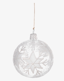 Glass Bauble With White Flakes, 7 Cm - White Christmas Ornaments Png Transparent, Png Download, Free Download