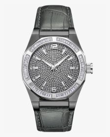 Jbw Apollo J6350c Gunmetal Gray Leather Diamond Watch - Jbw Apollo, HD Png Download, Free Download