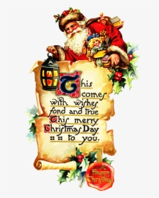 Merry Christmas Vintage Postcard, HD Png Download, Free Download