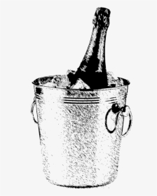 Bottle In Ice Bucket For Kr - Sketch, HD Png Download, Free Download