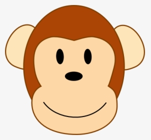Thinner Smiling Brown Monkey Head, Brown Border Svg - Monkey Face Clipart, HD Png Download, Free Download