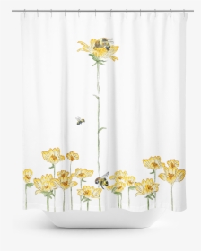 Tall Floral Bee Shower Curtain - Sunflower, HD Png Download, Free Download