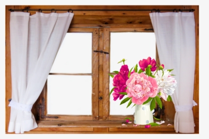 #ftestickers #window #curtains #flowers #vase #colorful - Window, HD Png Download, Free Download