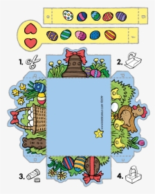 Make Your Own Easter Basket For Easter Eggs In Colour - Cartoon, HD Png Download, Free Download