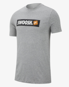 Nike Swoosh T Shirt Grey, HD Png Download, Free Download