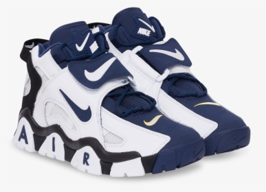 Air Barrage, White/midnight Navy, Hi-res - Nike Air Barrage Mid, HD Png Download, Free Download