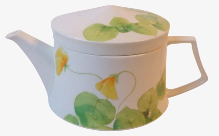 Mikasa China Water Flowers Lilies Yellow 2 Cup Teapot - Lid, HD Png Download, Free Download