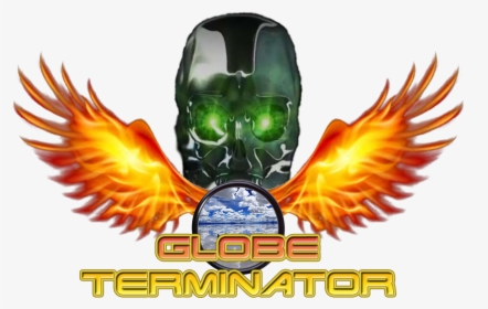 The Globe Terminator Logo - Fire Skull Image Png, Transparent Png, Free Download