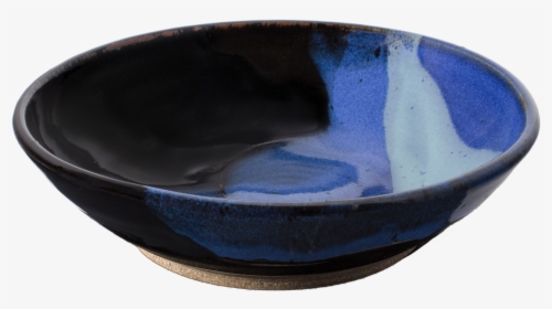 Cobalt Blue And Black Salad Bowl Side View - Bowl Clay Clipart, HD Png Download, Free Download