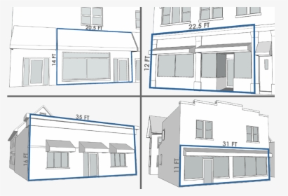 1st Floor Storefront Larger Than 240 Sf - Architecture, HD Png Download, Free Download