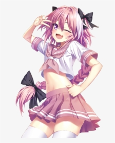 Astolfo Drawn By Heirou - Sexy Ecchi Schoolgirl Uniform, HD Png Download, Free Download