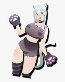 Image Of Cream Neko - Cartoon, HD Png Download, Free Download
