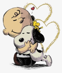 Transparent Best Friend Clip Art - Snoopy Hugging Charlie Brown And Woodstock, HD Png Download, Free Download