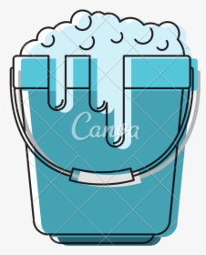 Bucket With Handle And Soapy Water In Colorful Watercolor, HD Png Download, Free Download
