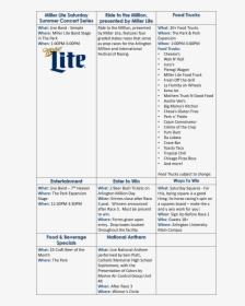 Held Outdoors In The Park , Png Download - Miller Lite, Transparent Png, Free Download