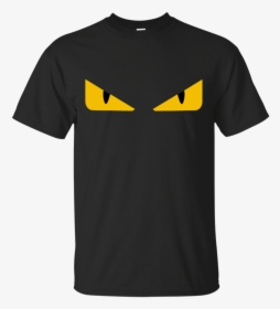 Black Fendi Monster Yellow Eyes T-shirt - T-shirt, HD Png Download, Free Download