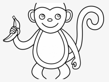 White Monkey Cliparts - Cartoon Monkey Outline, HD Png Download, Free Download