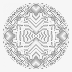 Complex Geometric Heart Coloring Pages Free Library - Mandala Cm1 À Imprimer, HD Png Download, Free Download