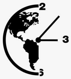 Earth Time Symbol - Global Black And White, HD Png Download, Free Download