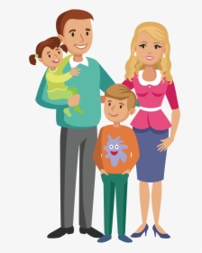Family Cartoon Happiness Illustration - Family Transparent Happy Cartoon, HD Png Download, Free Download