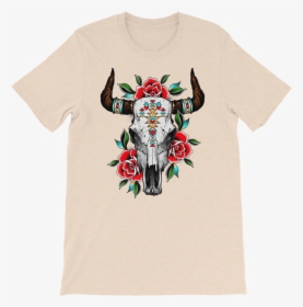 Bull N Roses Mockup Front Flat Heather Dust - Active Shirt, HD Png Download, Free Download