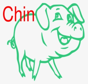 Green Pig Chen Svg Clip Arts - Transparent Black And White Clipart Pig, HD Png Download, Free Download
