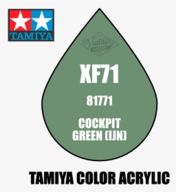 Tamiya Mini Xf-71 Flat Cockpit Green 10ml Acrylic Paint - Sign, HD Png Download, Free Download