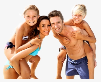 Happy Family On A Beach, HD Png Download, Free Download