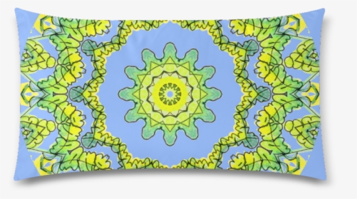 Glowing Green Leaves Flower Arches Star Mandala Periwinkle - Cushion, HD Png Download, Free Download