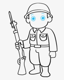 How To Draw Soldier - Drawing Of A Soldier, HD Png Download - kindpng