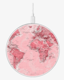 Carregador Sem Fio - World Map Wallpaper Pink, HD Png Download, Free Download