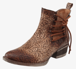 Circle G Women"s Round Toe engraved & Laces ankle Boot - Cowboy Boot, HD Png Download, Free Download
