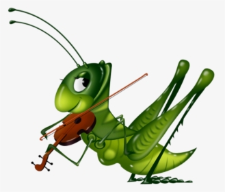 Insects Clipart Garden Insect - Cricket Playing Violin, HD Png Download, Free Download