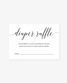 Minimal Baby Shower Diaper Raffle Tickets By Littlesizzle"  - Calligraphy, HD Png Download, Free Download
