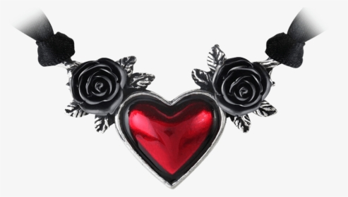 Blood Heart Necklace - Black And Red Heart Necklace, HD Png Download, Free Download