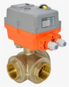 General Service Electric Actuated Brass 3 Way Ball - Ball Valve, HD Png Download, Free Download