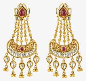 Transparent Gold Earring Png - Jewelry Design Gold Earrings, Png Download, Free Download