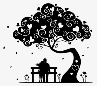 Http Www Elvinilo Es - Romantic Love Tree Black And White, HD Png Download, Free Download