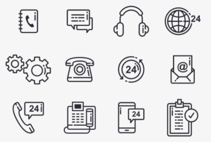 Call Centre Icons Vector - Line Art, HD Png Download, Free Download