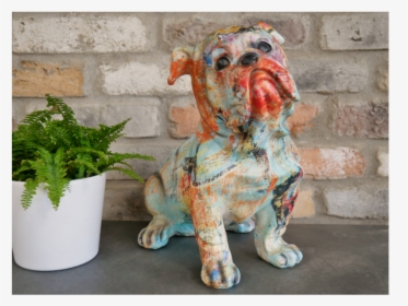 Paint Splashed Bulldog Ornament - Statue, HD Png Download, Free Download
