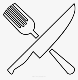 Silverware Coloring Page - Line Art, HD Png Download, Free Download