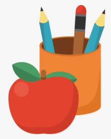 Transparent Pencil Vector Png - Apple And Pencil Clipart, Png Download, Free Download