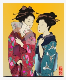 Japanese Geisha Art, HD Png Download, Free Download