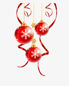 Red Snowflake Bulb Transparent - Gold Red Christmas Decoration Png, Png Download, Free Download